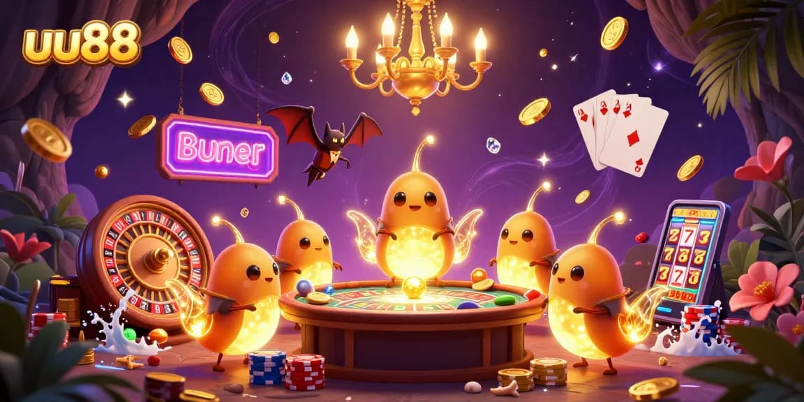 Engage in thrilling casino adventures with uu88 as glowworms illuminate a vibrant cave filled with golden treasures.