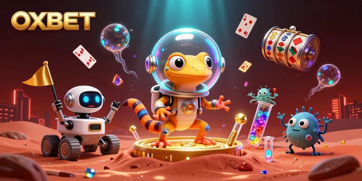 Bet on OXBET and join the excitement of casino gaming with a vibrant 3D illustration.