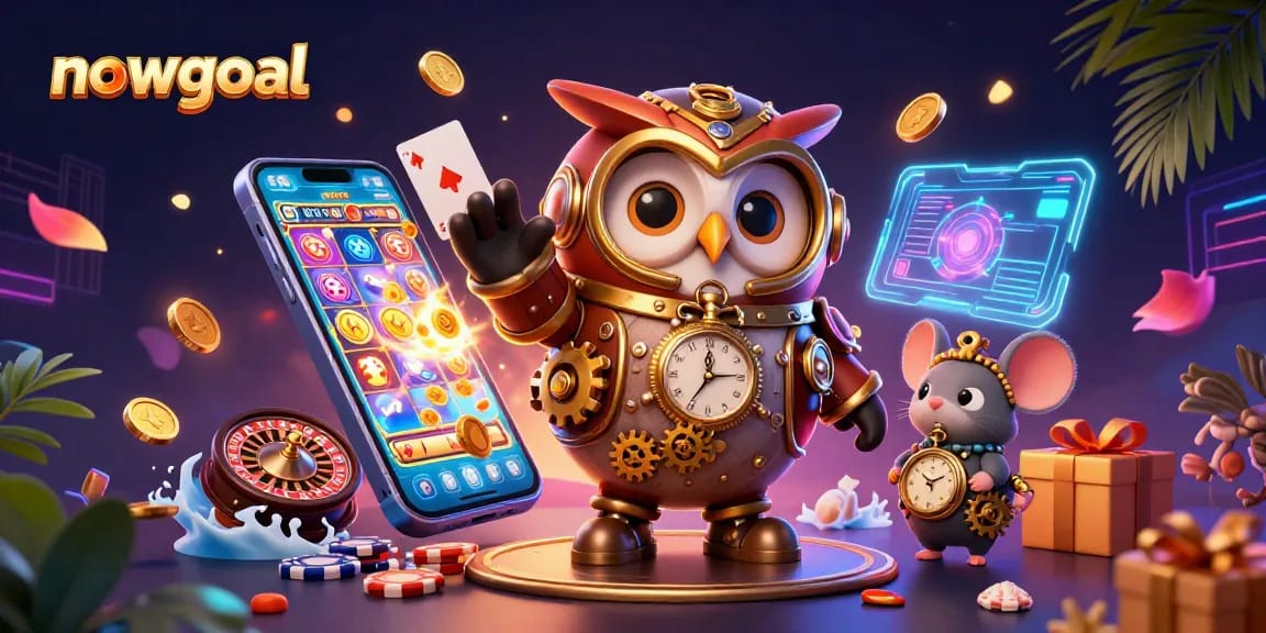 Engage with the nowgoal platform through vibrant 3D casino elements and live gaming excitement.