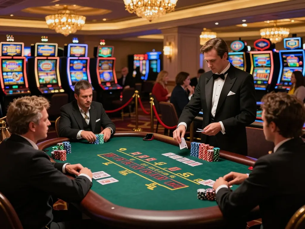 Win at LC 88 blackjack table with players focusing on their cards and chips.
