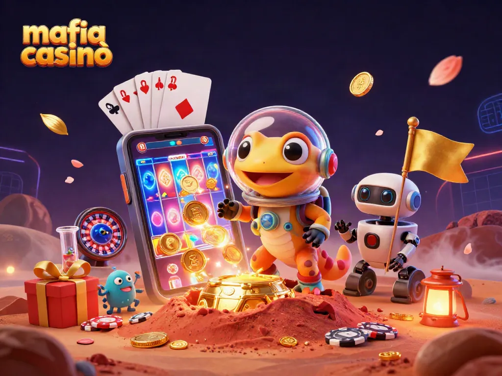 Experience the thrill of mafia casinò in a dynamic 3D illustration, bursting with casino excitement.
