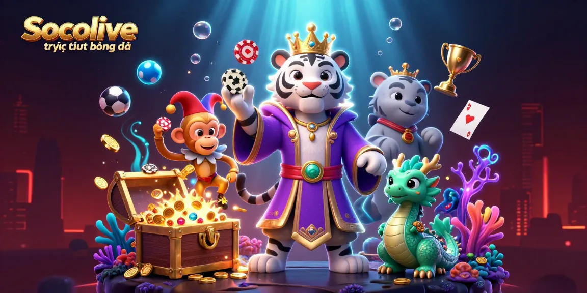 Experience Socolive trực tiếp bóng đá with thrilling sports elements and vibrant characters in an engaging 3D illustration.